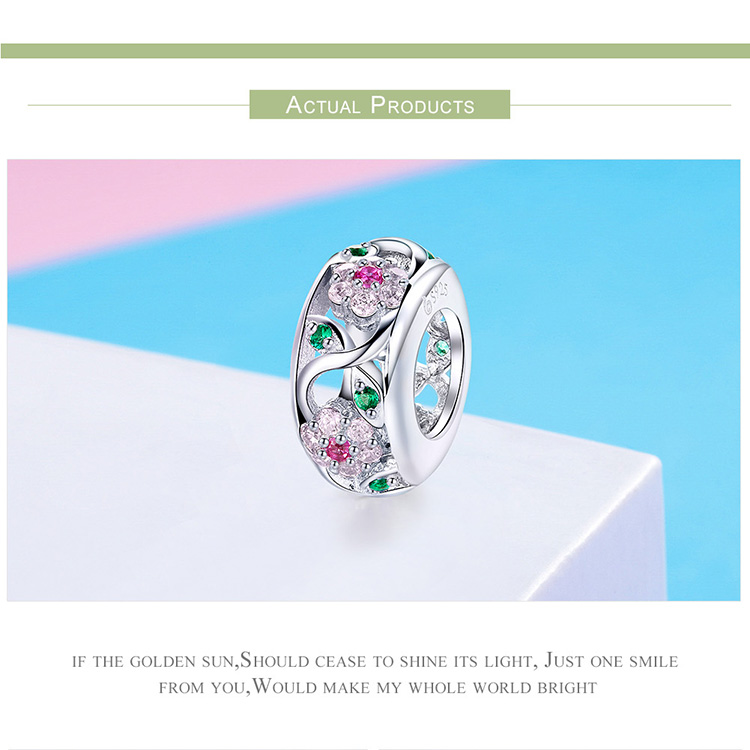 Bamoer 925 Silver Charm Collection 925 Sterling Silver Dazzling CZ Beads fit Bracelets & Bangles Fine Jewelry BSC039 Bamoer 925 Silver Charm Collection 925 Sterling Silver Dazzling CZ Beads fit Bracelets & Bangles Fine Jewelry BSC039