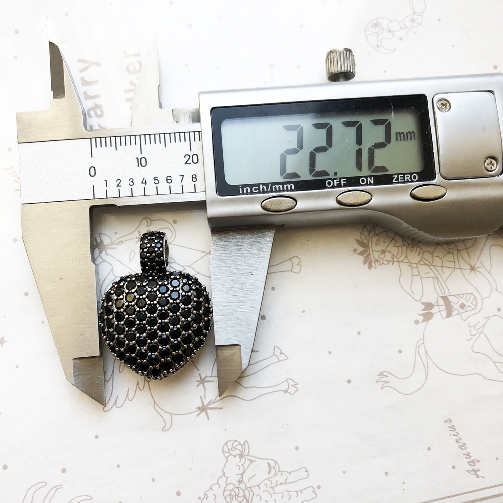 Pendant Black Heart Pave Winter Trendy Brand New Fashion Glam 925 Sterling Silver Jewelry Europe Gift For Woman Pendant Black Heart Pave Winter Trendy Brand New Fashion Glam 925 Sterling Silver Jewelry Europe Gift For Woman