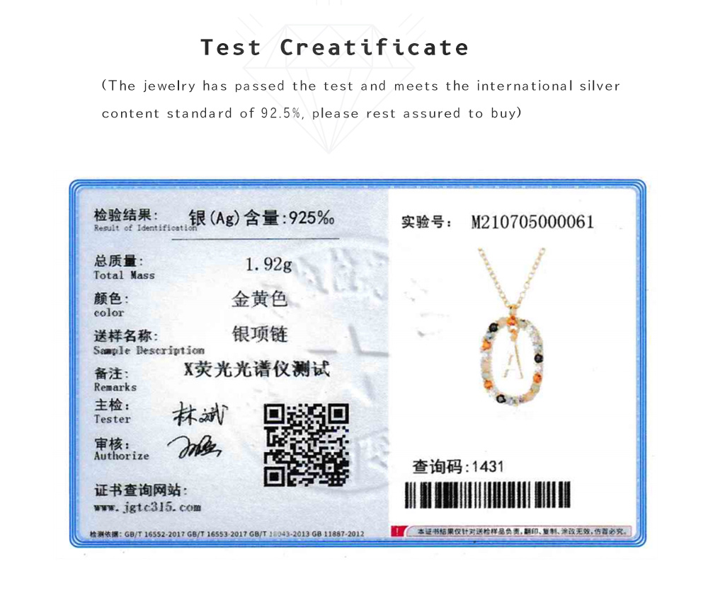 925 Sterling Silver Gold Letters A - Z  Initial Alphabet Pendant Long Chain Necklace