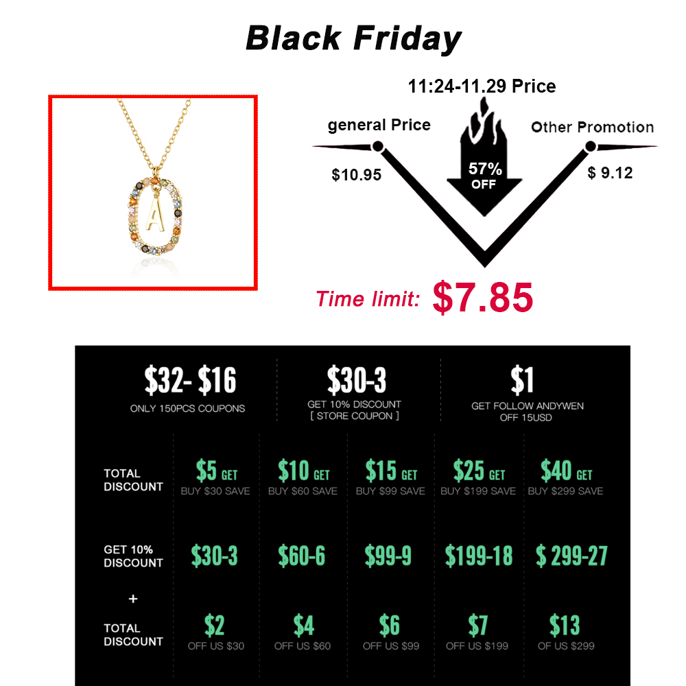 925 Sterling Silver Gold Letters A - Z  Initial Alphabet Pendant Long Chain Necklace