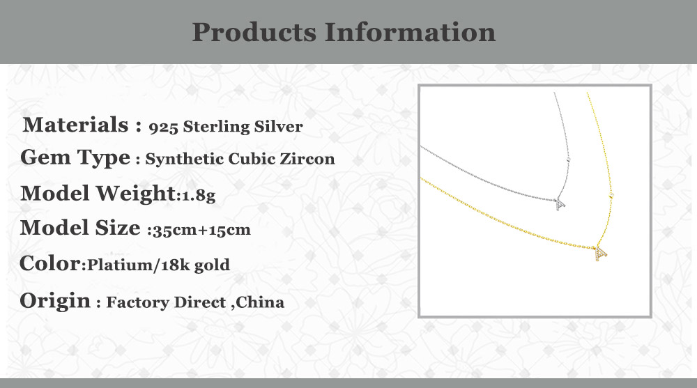 925 Sterling Silver Gold Small 26 Letters A- Z Zircon Pendant Monogram Necklace